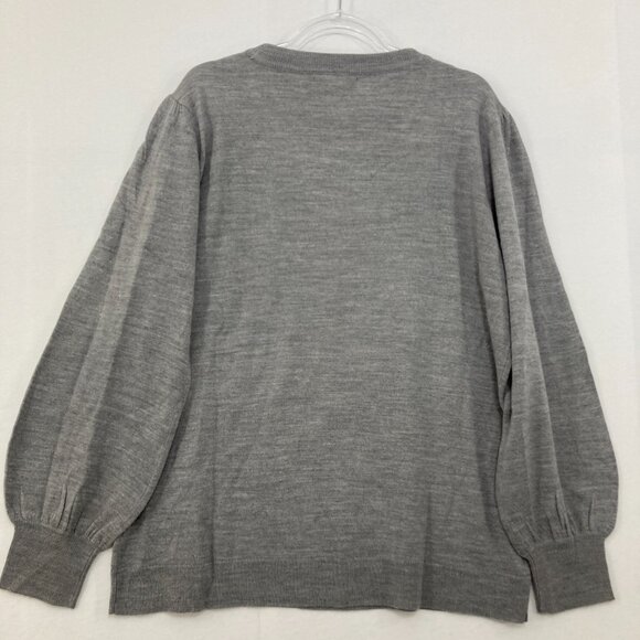 New York & Company size XXL Gray Argyle Colorful Print Light Knit Sweater Preppy - Picture 8 of 9